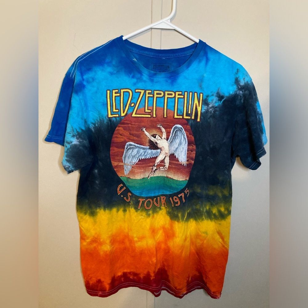 Led Zeppelin Tie Dye T-Shirt Icarus US Tour 1975 Design Unisex Size M